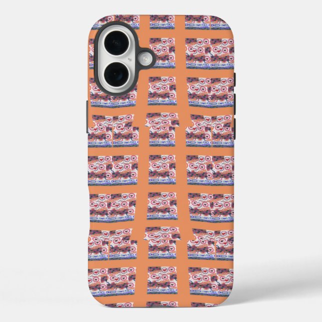 Funda iPhone 16 Plus Elegante y único arte con estampado cardíaco para  (Reverso )