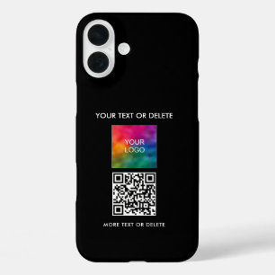Funda iPhone 16 Plus Envíe su propio logotipo comercial QR Code a