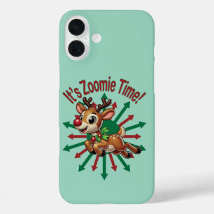 Funda iPhone 16 Plus ¡Es hora de Zoomie! Navidades renos