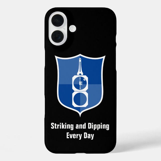 Funda iPhone 16 Plus Escudo del Escudo de brújula de tránsito del geólo (Reverso )