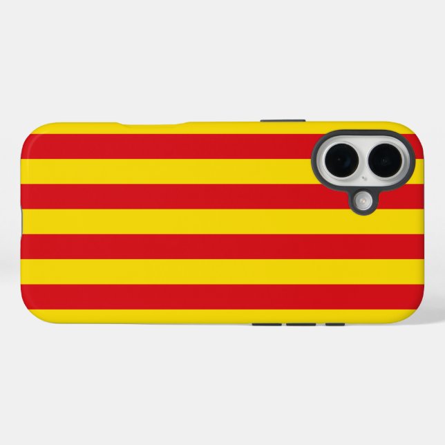 Funda iPhone 16 Plus España: Bandera de La Senyera (Reverso (Horitonzal))