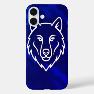 Funda iPhone 16 Plus Espíritu de camuflaje - Arte de línea de lobo blan