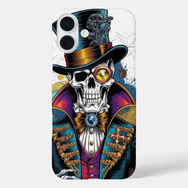 Funda iPhone 16 Plus Esqueleto de la elegancia victoriana (Reverso )