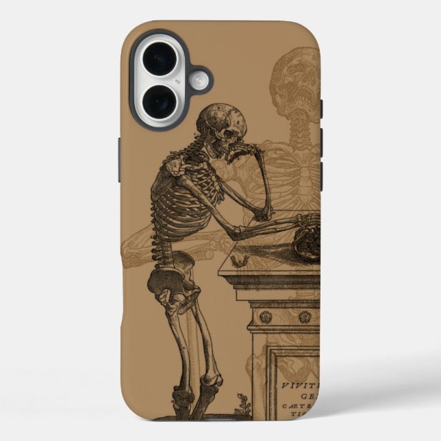 Funda iPhone 16 Plus +[ Esqueletos y Muerte ]+ (Reverso )