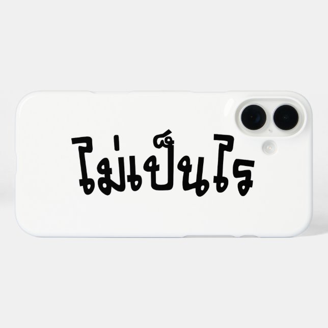Funda iPhone 16 Plus Está bien ♦ Mai Pen Rai en escritura tailandesa ♦ (Reverso  (Horizontal))