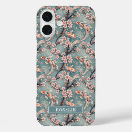 Funda iPhone 16 Plus Estampa Monogramada de Koi Japonés Sakura