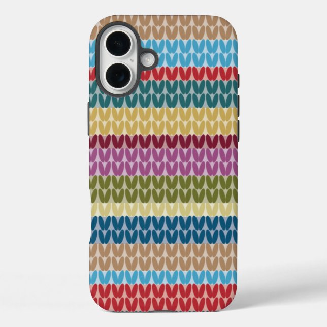 Funda iPhone 16 Plus Estilo de punto rayado (Reverso )