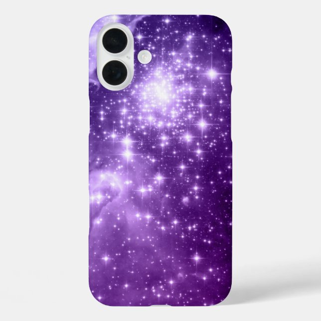 Funda iPhone 16 Plus Estrellas de Magia Púrpura (Reverso )