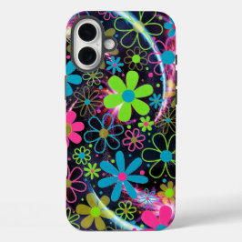 Funda iPhone 16 Plus Estuche Artsy Flower Design Phone