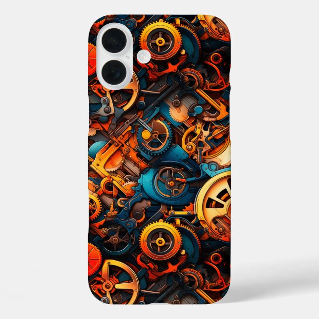 Funda iPhone 16 Plus Estuche Artsy Gears Phone (Reverso )