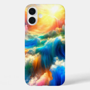 Funda iPhone 16 Plus Estuche Artsy Ocean Waves Phone
