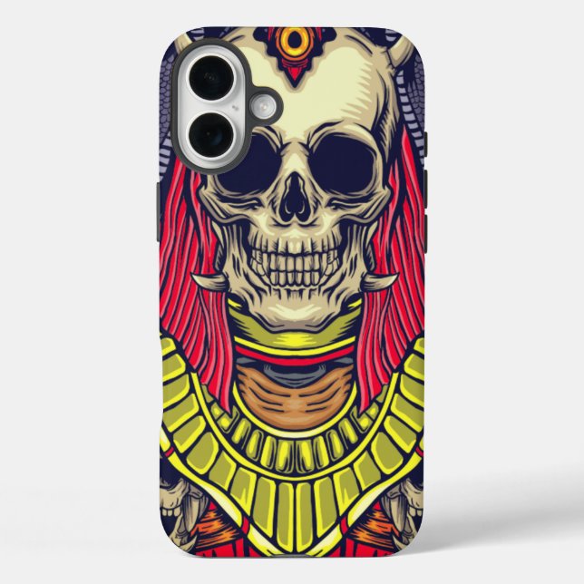 Funda iPhone 16 Plus Estuche Artsy Skull Phone (Reverso )