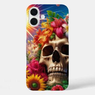 Funda iPhone 16 Plus Estuche Artsy Skull Phone