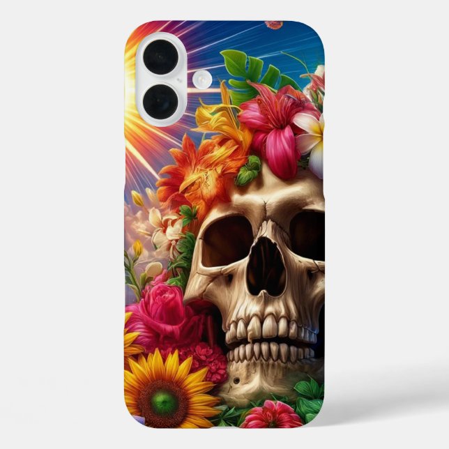 Funda iPhone 16 Plus Estuche Artsy Skull Phone (Reverso )