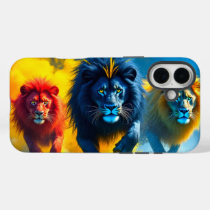 Funda iPhone 16 Plus Estuche de teléfono colorido para leones