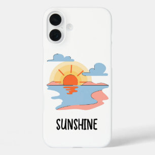 Funda iPhone 16 Plus estuche de teléfono con sol adorable