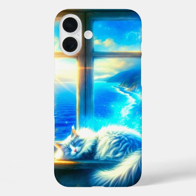 Funda iPhone 16 Plus Estuche de teléfono de arte para gato (Reverso )