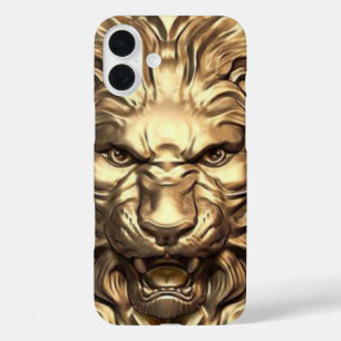 Funda iPhone 16 Plus Estuche de teléfono de cabeza de león de oro ruido