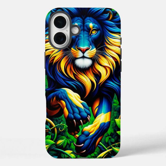 Funda iPhone 16 Plus Estuche de teléfono de diseño de león (Reverso )