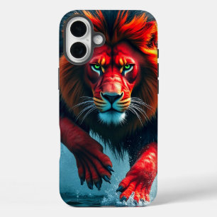Funda iPhone 16 Plus Estuche de teléfono de león rojo