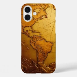 Funda iPhone 16 Plus Estuche de teléfono del Mapa Mundial de Vintage
