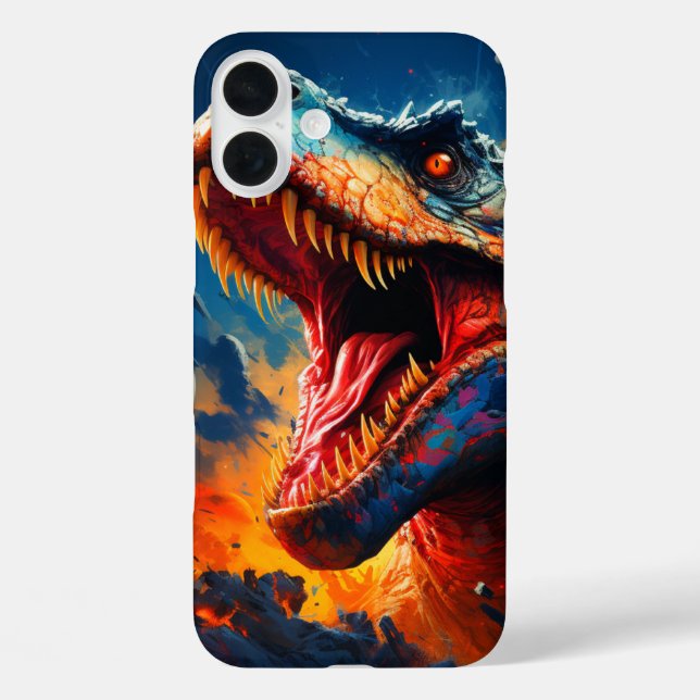 Funda iPhone 16 Plus Estuche de teléfono Dinosaur (Reverso )