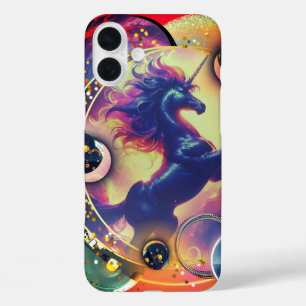 Funda iPhone 16 Plus Estuche de teléfono espacial Unicornio