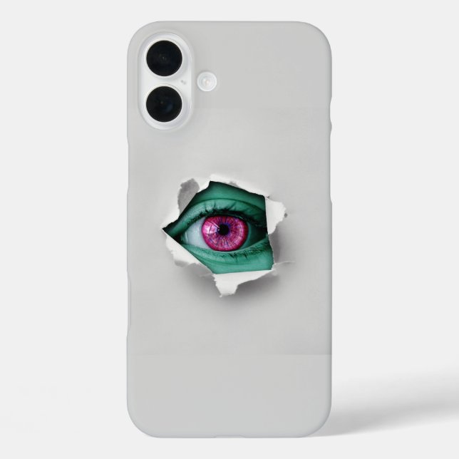 Funda iPhone 16 Plus Estuche de teléfono ocular de Peeking Creepy (Reverso )