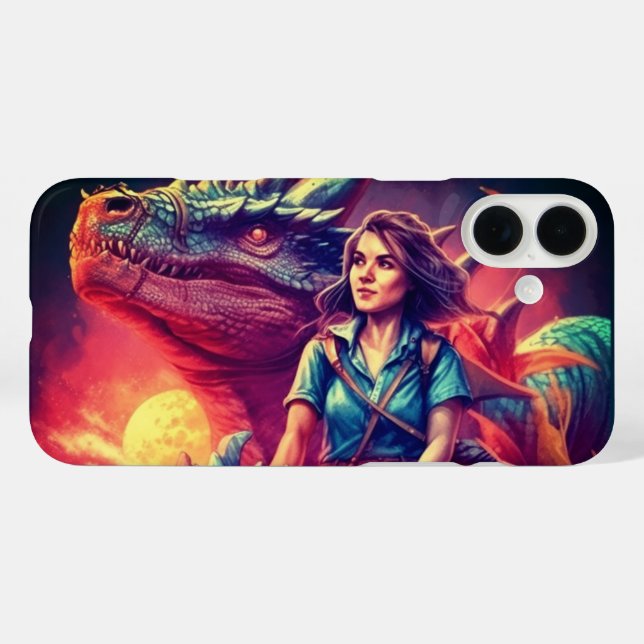 Funda iPhone 16 Plus Estuche Dragon Lady Phone (Reverso  (Horizontal))