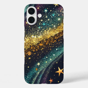 Funda iPhone 16 Plus Estuche Galaxy Sparkle para iPhone / iPad