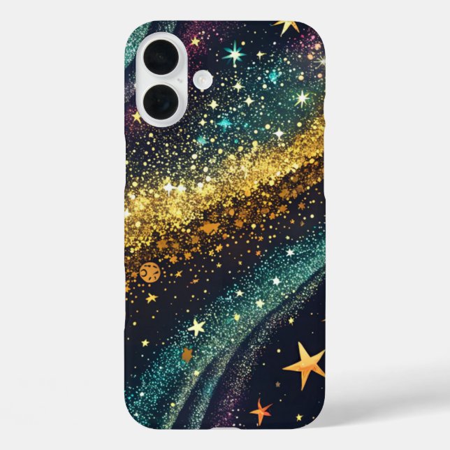 Funda iPhone 16 Plus Estuche Galaxy Sparkle para iPhone / iPad (Reverso )