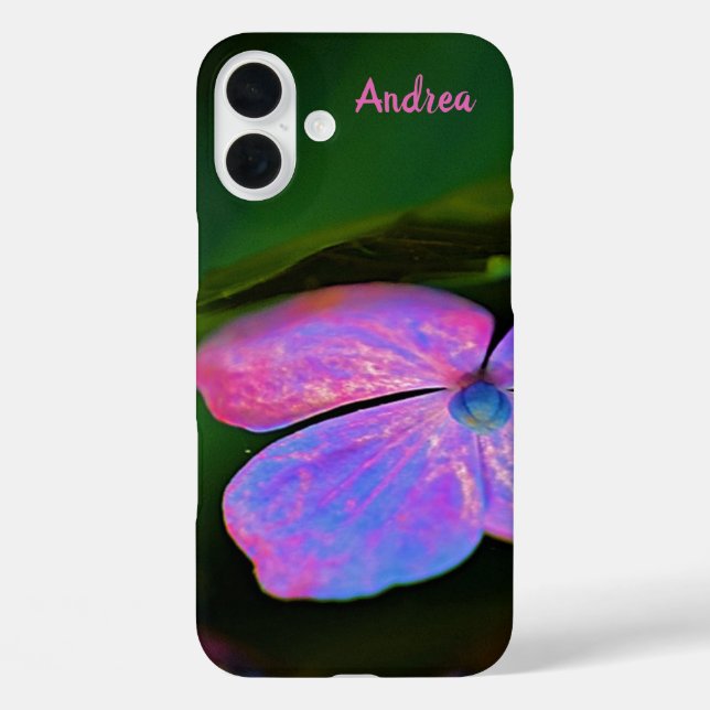 Funda iPhone 16 Plus Estuche para iPhone Apple Purple Flower personaliz (Reverso )