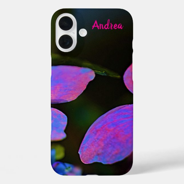 Funda iPhone 16 Plus Estuche para iPhone Apple Purple Flower personaliz (Reverso )