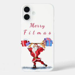 Funda iPhone 16 Plus Estuche para iPhone de Bodybuilder Santa Navidades