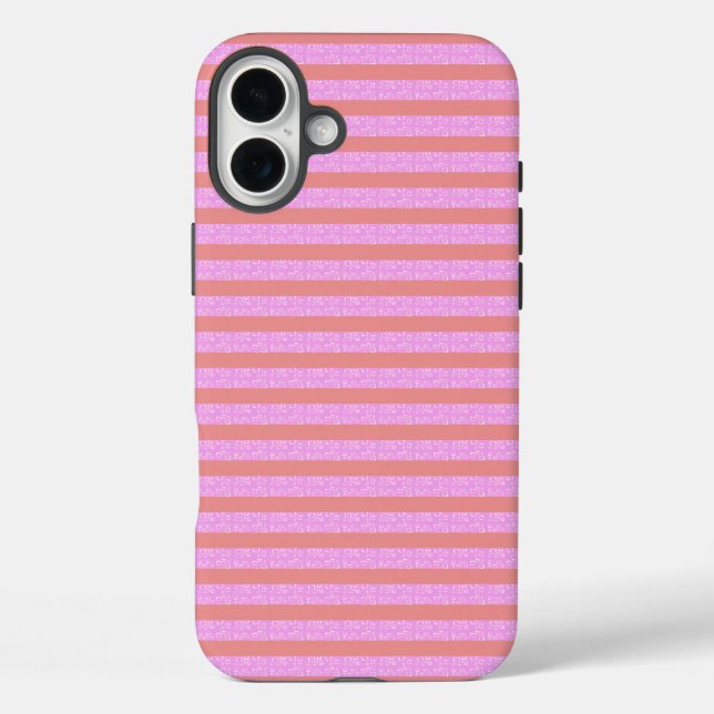 Funda iPhone 16 Plus Estuche para iPhone/iPad con bandas geométricas ro (Reverso )
