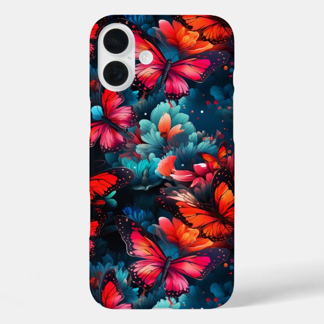 Funda iPhone 16 Plus Estuche para teléfono Butterflies (Reverso )