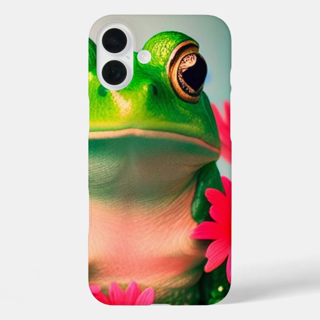 Funda iPhone 16 Plus Estuche para teléfono de arte de rana (Reverso )