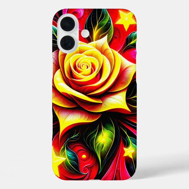 Funda iPhone 16 Plus Estuche para teléfono de arte Rosa (Reverso )