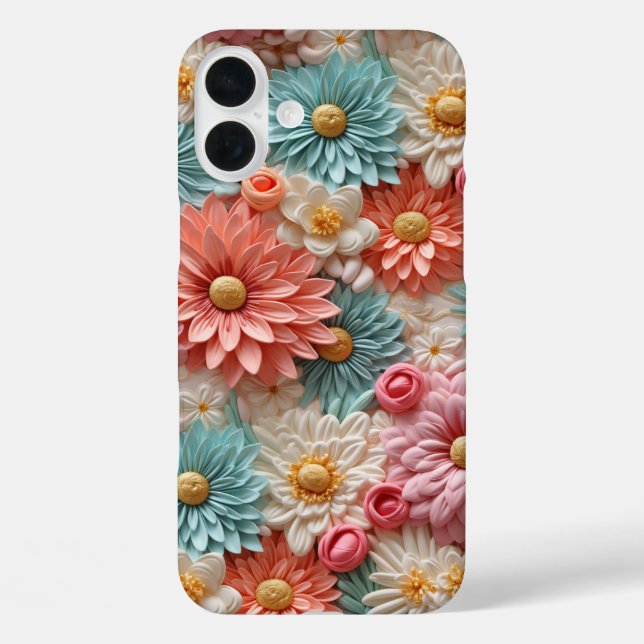 Funda iPhone 16 Plus Estuche para teléfono de diseño de flor Pastel (Reverso )