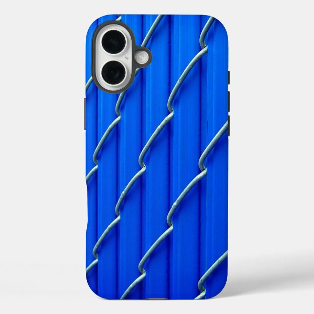 Funda iPhone 16 Plus Estuche para teléfono de la cerca azul (Reverso )