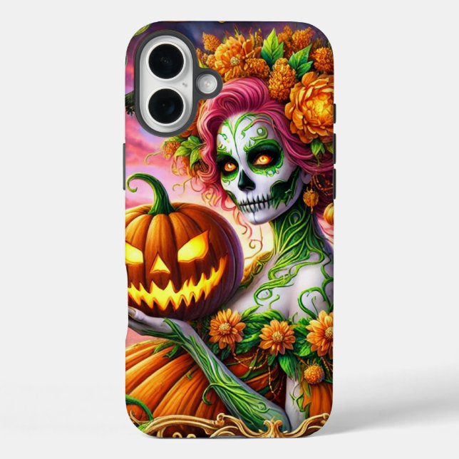 Funda iPhone 16 Plus Estuche para teléfono de la dama de calabaza (Reverso )