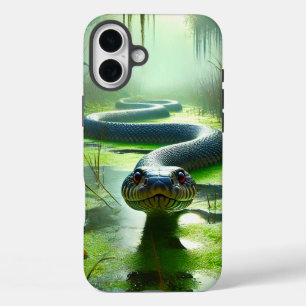 Funda iPhone 16 Plus Estuche para teléfono de serpiente verde