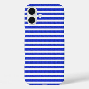 Funda iPhone 16 Plus Estuche para teléfono geométrico azul de moda