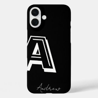 Funda iPhone 16 Plus Estuche para teléfono negro - nom personalizado
