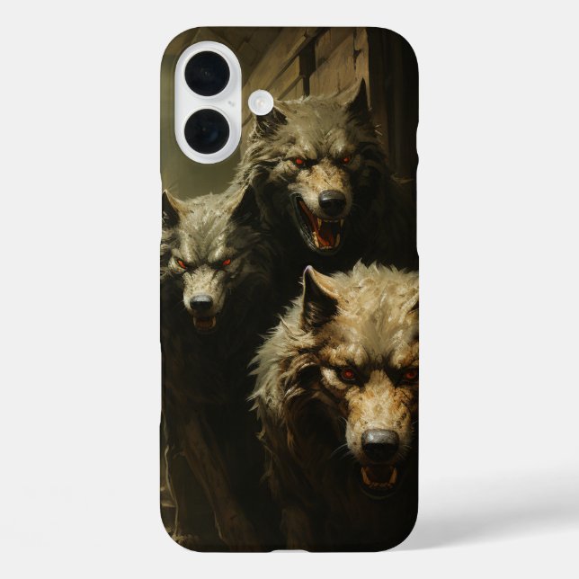 Funda iPhone 16 Plus Estuche para teléfono Scary Wolves (Reverso )