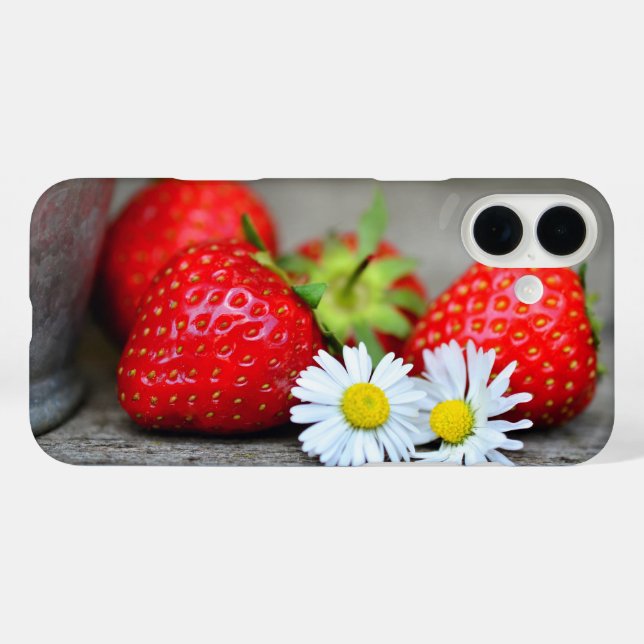 Funda iPhone 16 Plus Estuche para teléfonos Strawberries (Reverso  (Horizontal))