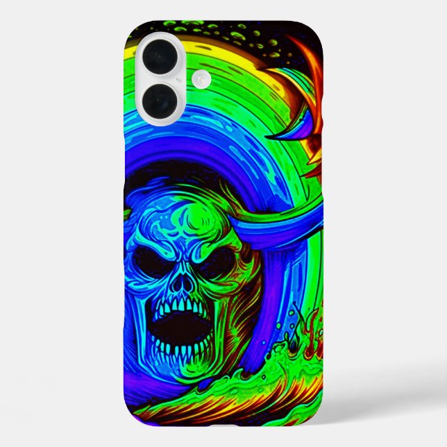 Funda iPhone 16 Plus Estuche Skull Artwork Phone (Reverso )