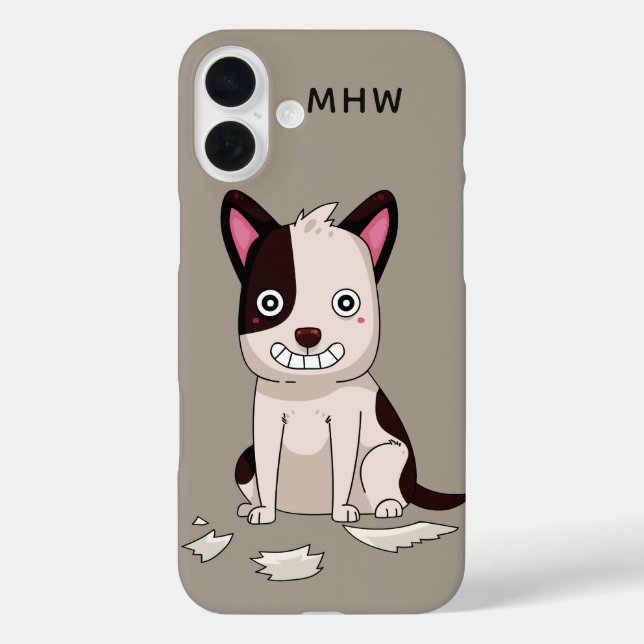Funda iPhone 16 Plus Estuches graciosos de personalizado de perro con m (Reverso )