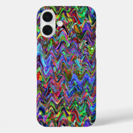 Funda iPhone 16 Plus Exuberante Zigzag Colores de artistas