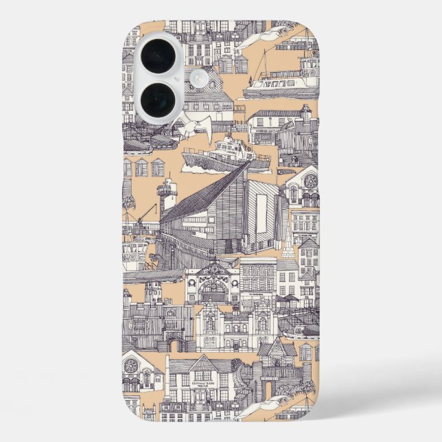 Funda iPhone 16 Plus Falmouth toile mora de arena (Reverso )